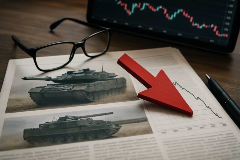 Illustration zum Artikel: Rheinmetall Aktie fällt nach enttäuschenden Zahlen – Rheinmetall-Aktie fällt nach enttäuschenden Zahlen